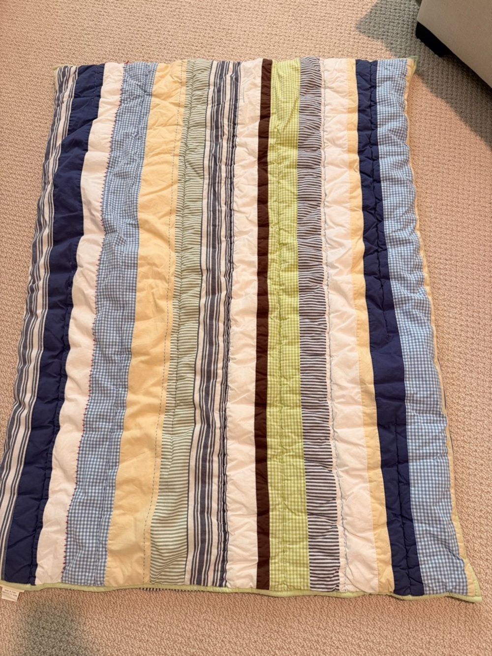 Pottery Barn Kids Striped Crib Quilt - crib or toddler bed size